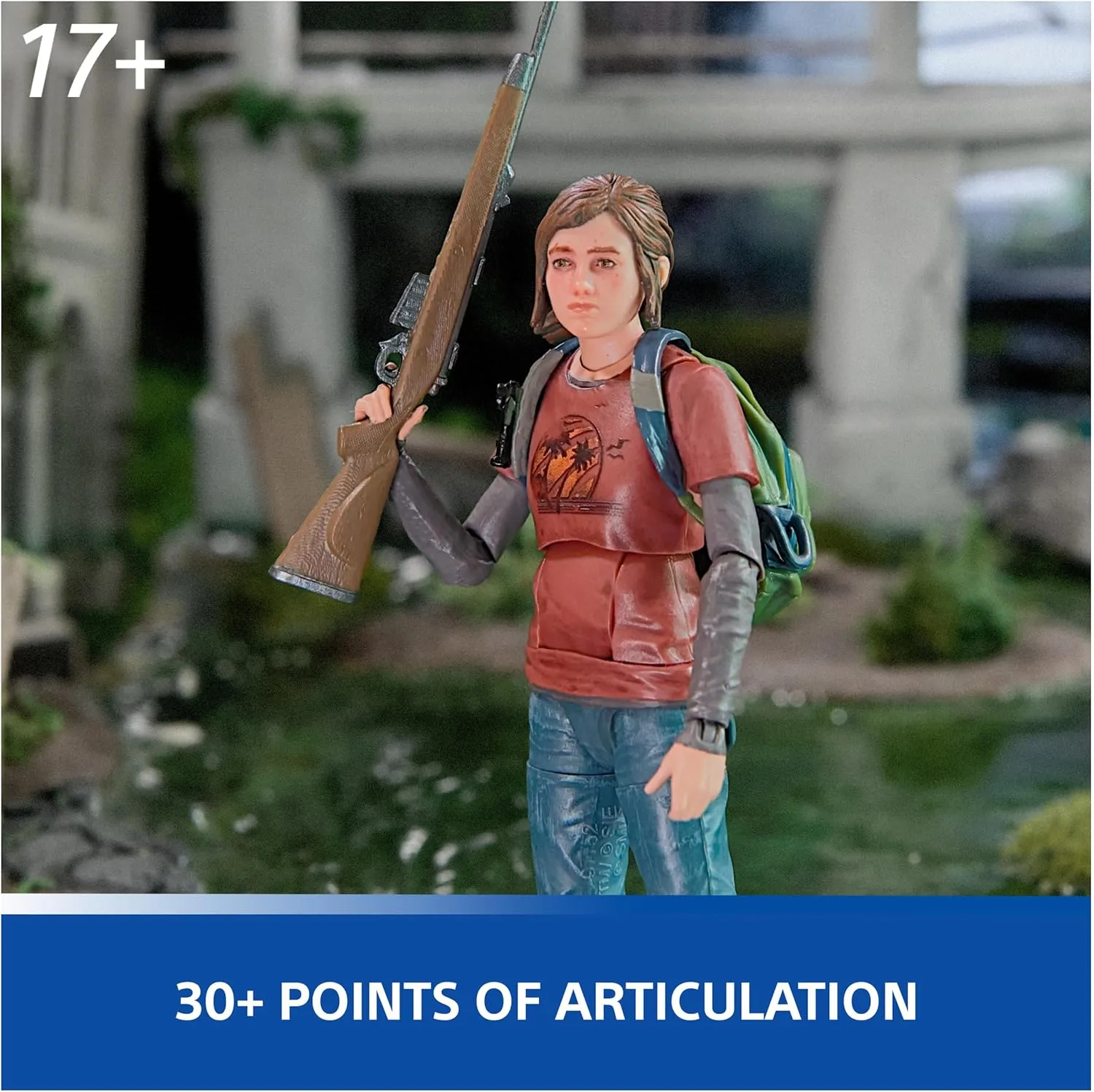PlayStation The Last of US, 2-Pack 6” Joel & Ellie Action Figures with 19 Accessories, The Shapes Collection, for PS5 Fans & Collectors Ages 17 