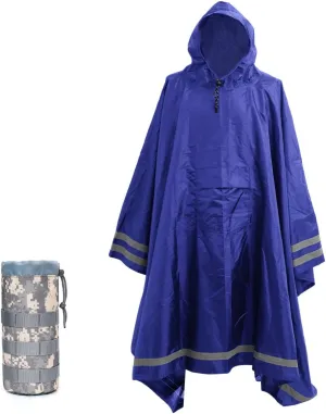 Plus Size Rain Poncho with Hood and Reflective Stripes, Big and Tall Rain Poncho, Ideal as Rain Ponchos for Adults