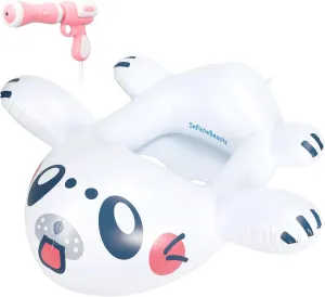 Pool Float Kids with Water Gun - Inflatable Shark Toddler Pool Floaties, Pool Toys for Kids Ages 3-10, Swimming Floats with Water Cannon for Lake Beach Pool Party (White Seal)