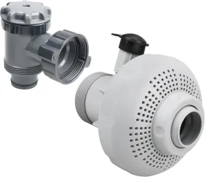 Pool Plunger Valve with 12355 Large Inlet Air Nozzle for Intex Above Ground Pool and Pool Pump, Swimming Pool Accessories Pool Filter Pump On Off Plunger Valve & Strainer Grid Nozzle Kit Replacement