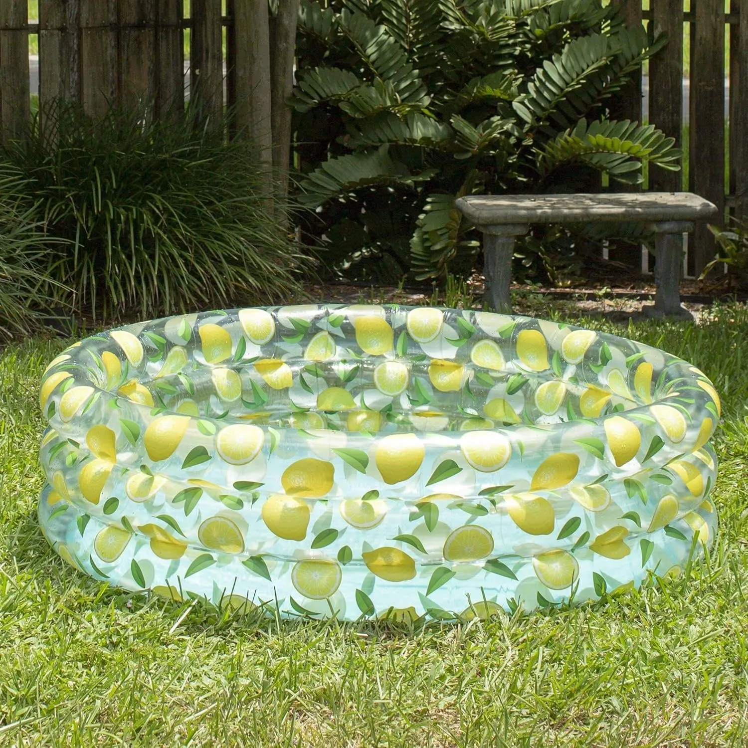 Poolcandy Inflatable Sunning Pools for up to 3 Adults (Lemon Print Designer Inflatable Sunning Pool)