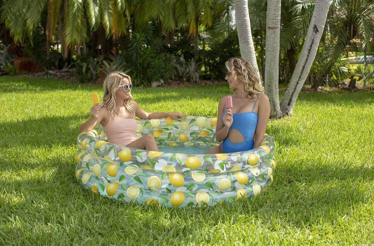 Poolcandy Inflatable Sunning Pools for up to 3 Adults (Lemon Print Designer Inflatable Sunning Pool)