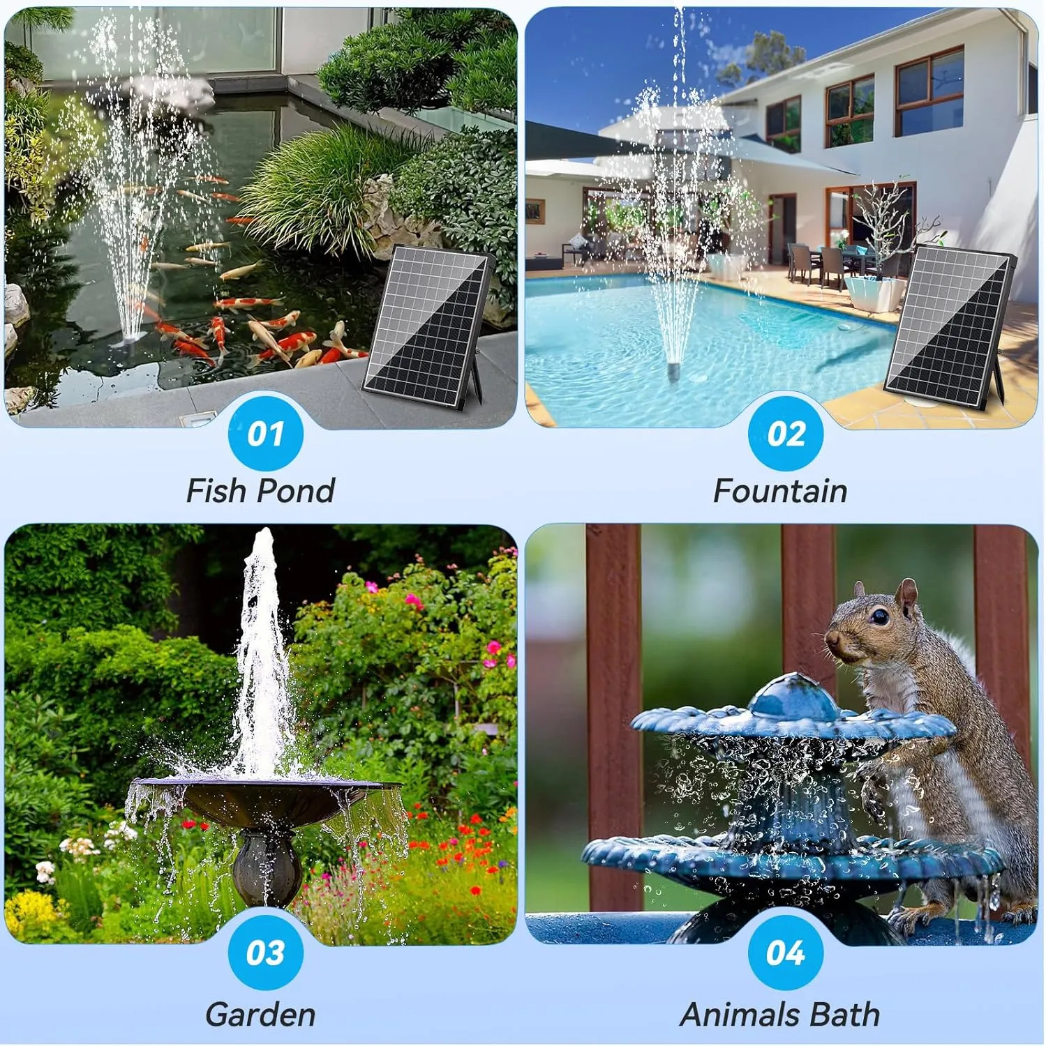 POPOSOAP 25W Solar Water Pump, Solar Water Fountain with Flow Adjustable, Solar Pond Pump with Water Shortage Protection & Diverter Valve for Ponds, Garden, Fish Tank, Waterfall, Hydroponics