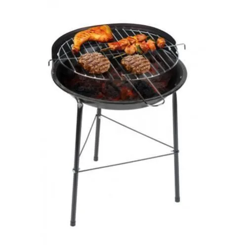 Portable 33cm Round Charcoal BBQ Grill for Outdoor Cooking in Garden or Patio