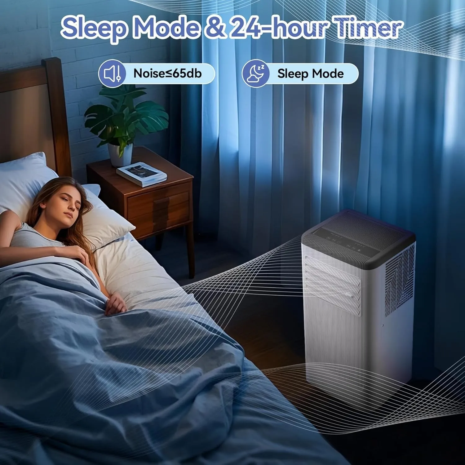 Portable Air Conditioner for Indoor Rooms, 3-In-1 AC Unit for Bedroom