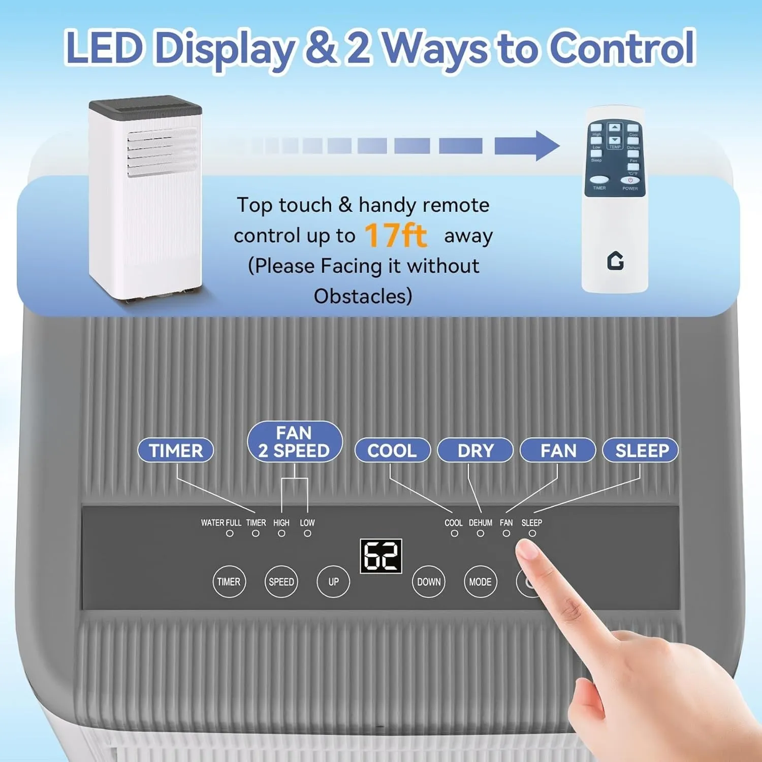 Portable Air Conditioner for Indoor Rooms, 3-In-1 AC Unit for Bedroom