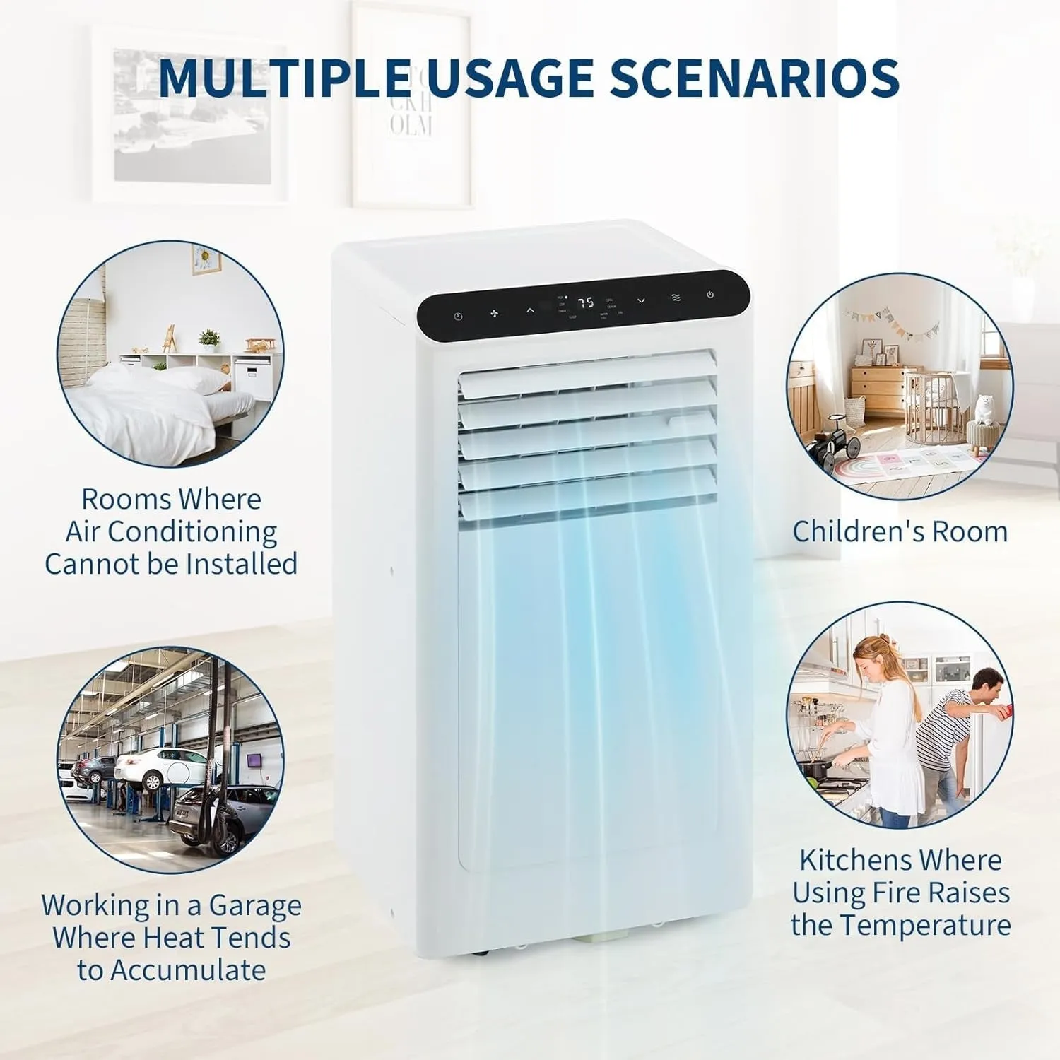 Portable Air Conditioner for Indoor Rooms, 3-In-1 AC Unit for Bedroom