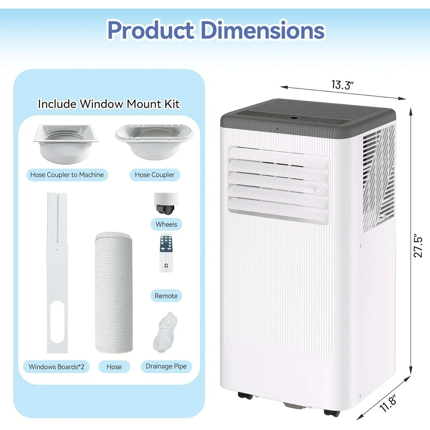 Portable Air Conditioner for Indoor Rooms, 3-In-1 AC Unit for Bedroom