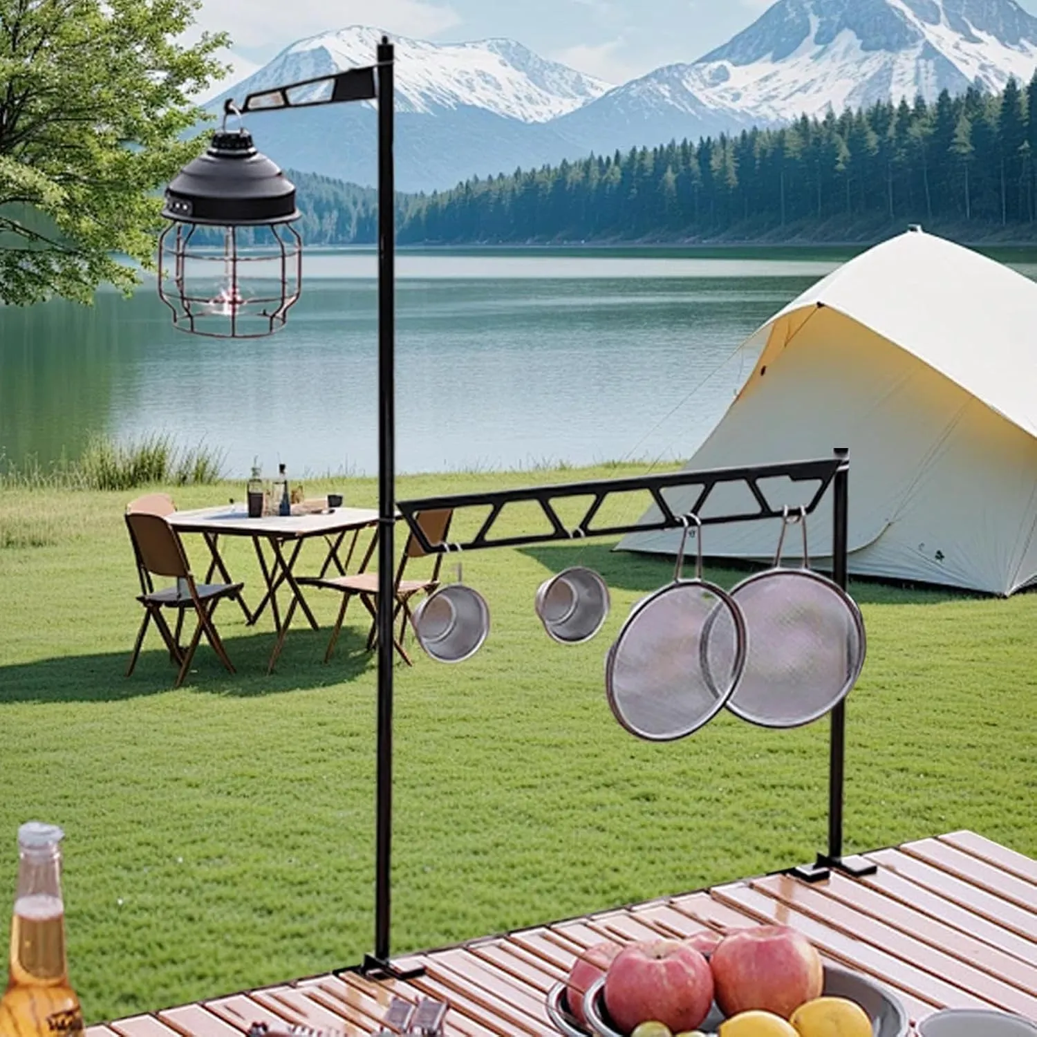 Portable Camping Rack | Desktop Shelf Camping, Camping Desktop Cookware Rack - Desktop Cookware Organizer, Portable Multi-Function Organizer for BBQ Grill Picnic Outdoor Travel Hiking Fishing