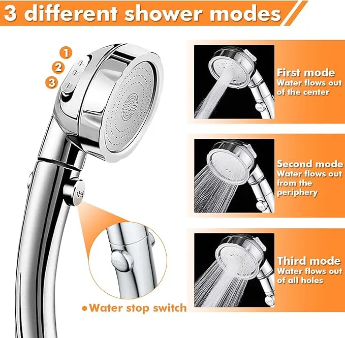 Portable Camping Shower, Camping Shower Pump, 3 Flow Modes, 6000mAh Battery-Powered, Smart Digital Display Intelligent Temperature Measurement, Suitable for Hiking, Traveling, Laundry, Pet Bath