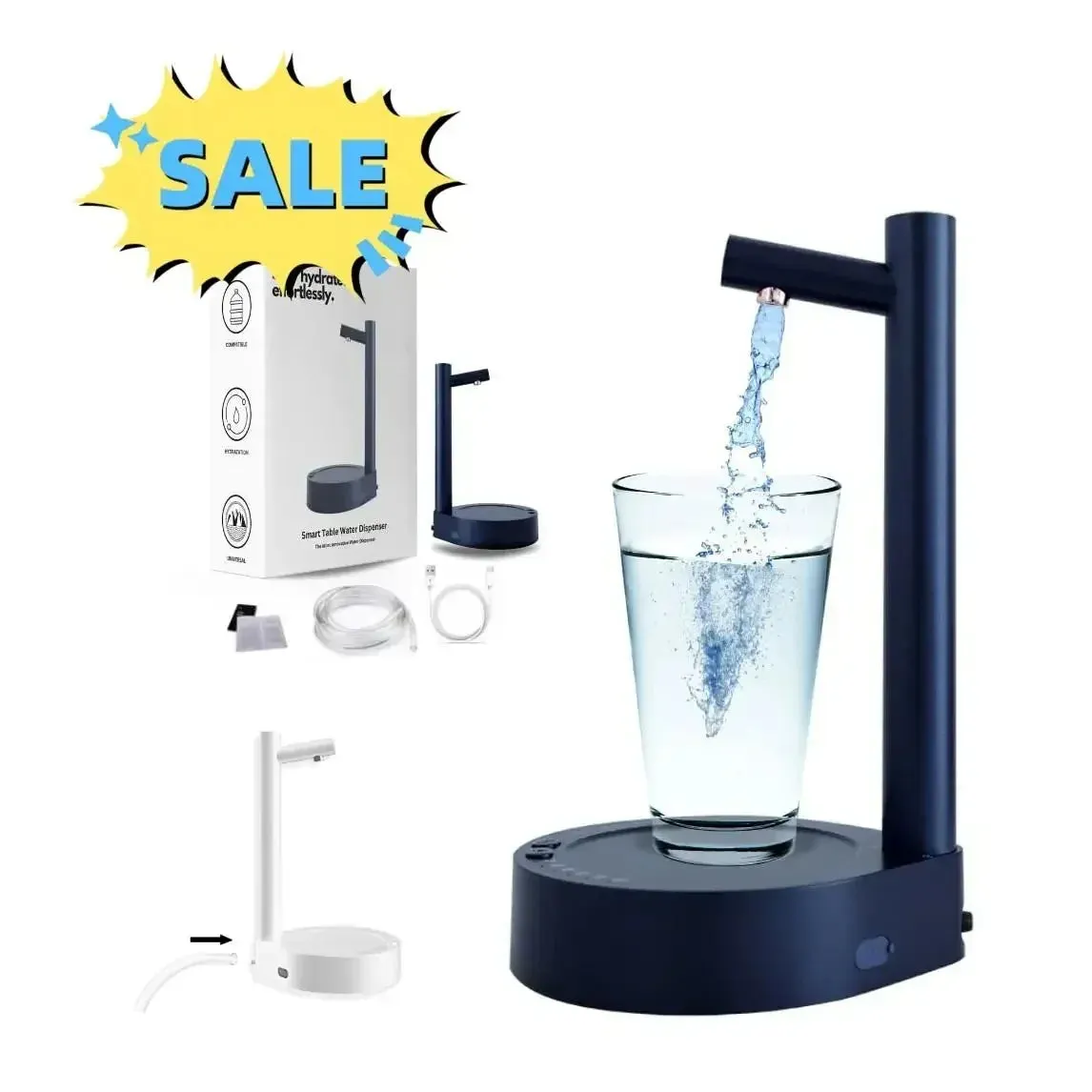 Portable Desktop Electric Water Dispenser Bottle Pump Barreled with USB Charging Automatically Drink for Home Office Outdoor