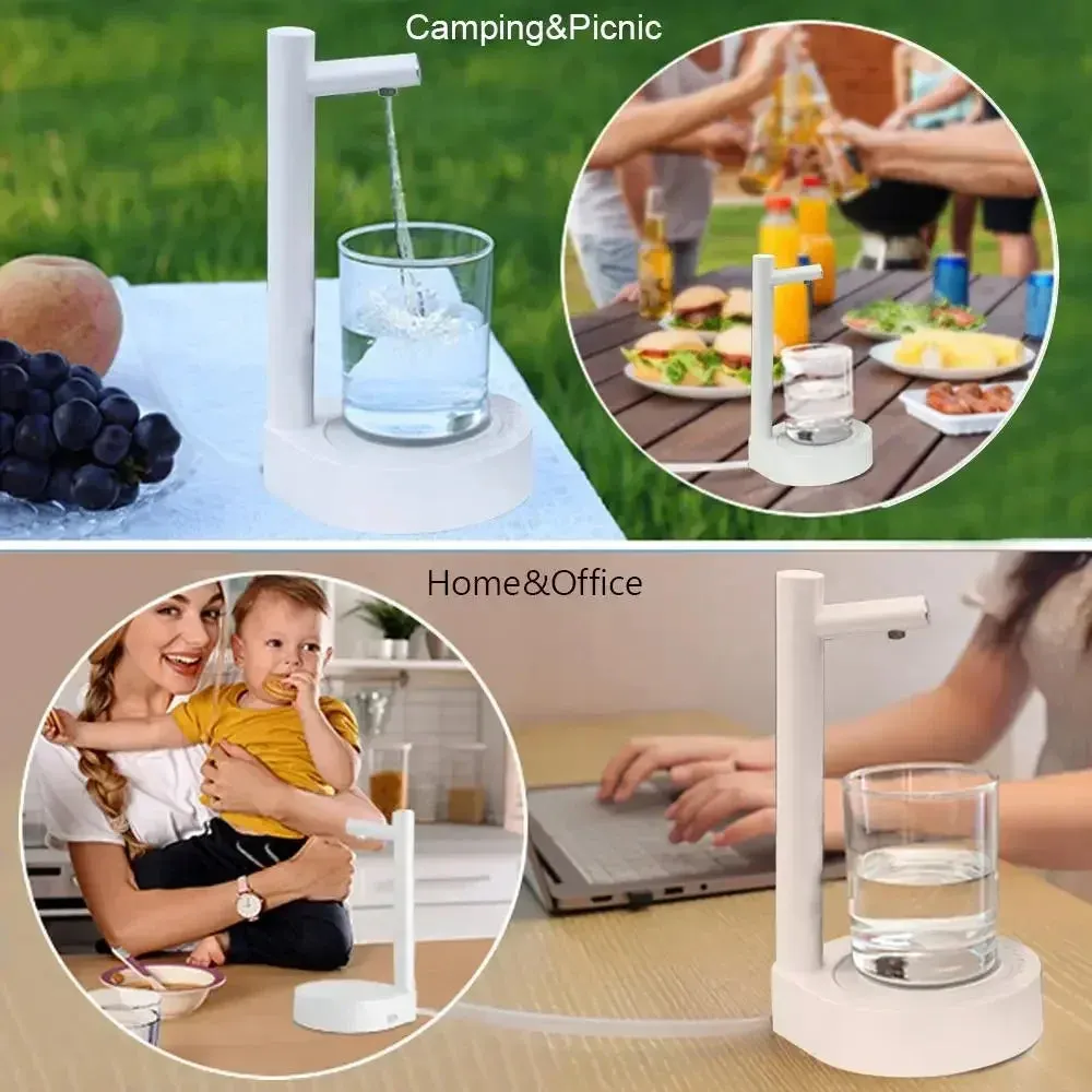 Portable Desktop Electric Water Dispenser Bottle Pump Barreled with USB Charging Automatically Drink for Home Office Outdoor
