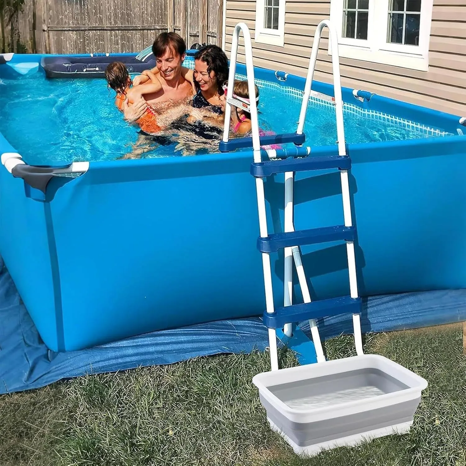 Portable Foot Soak Tub | Foldable Foot Bath | Folding Pool Foot Tub - Pool Foot Wash Tray for Pool Entry Ladder, Feet Soaking Bucket Pool Accessories for Outdoor