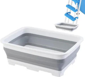 Portable Foot Soak Tub | Foldable Foot Bath | Folding Pool Foot Tub - Pool Foot Wash Tray for Pool Entry Ladder, Feet Soaking Bucket Pool Accessories for Outdoor