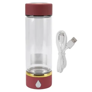 Portable Hydrogen Water Ionizer Machine, Hydrogen Water Bottle, USB Charging, Hydrogen Rich Water Glass Health Cup for Home Travel 380Ml(B)
