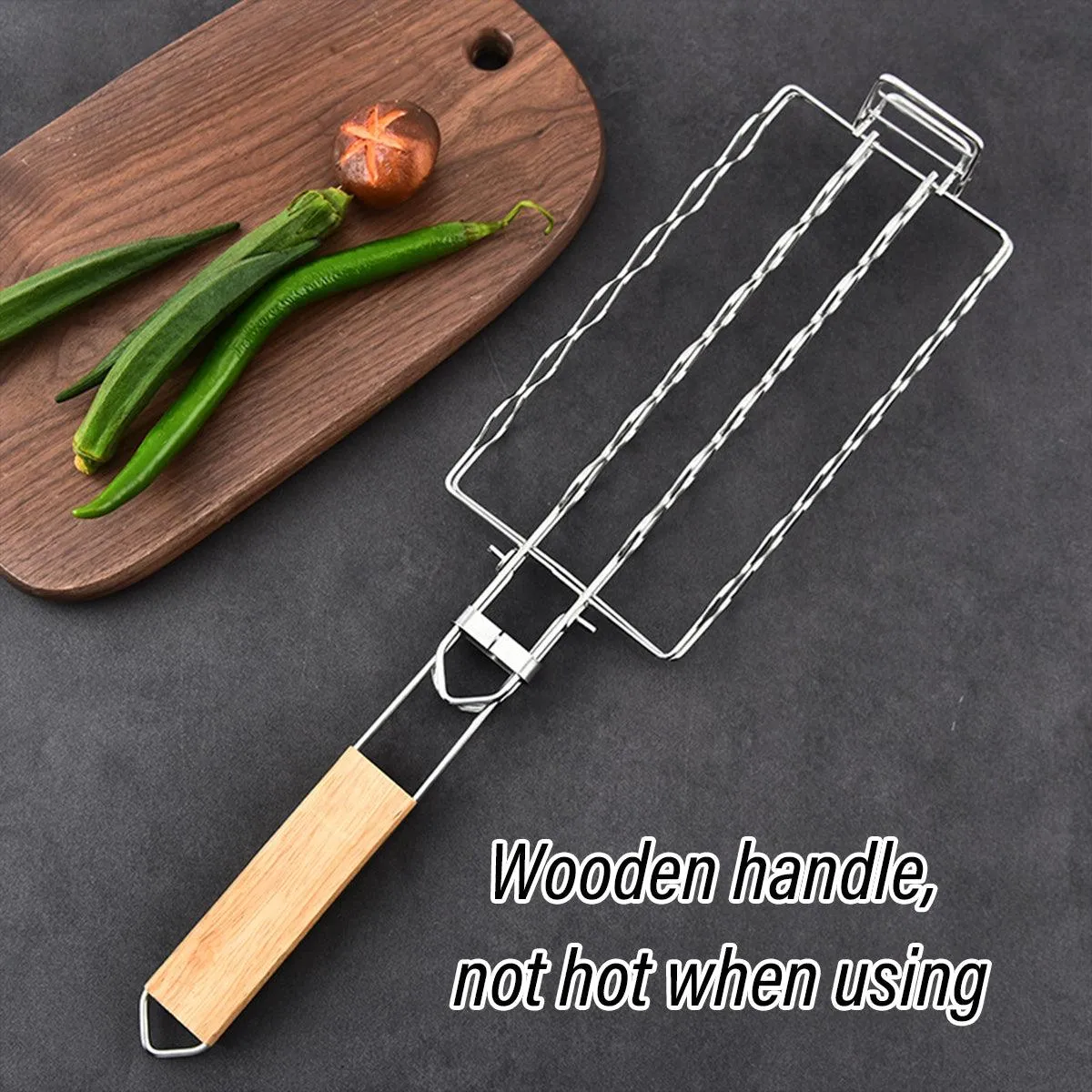Portable Sausage Grill Net BBQ Tool Hot Dog Grill Holder Cooking Basket BBQ Rack