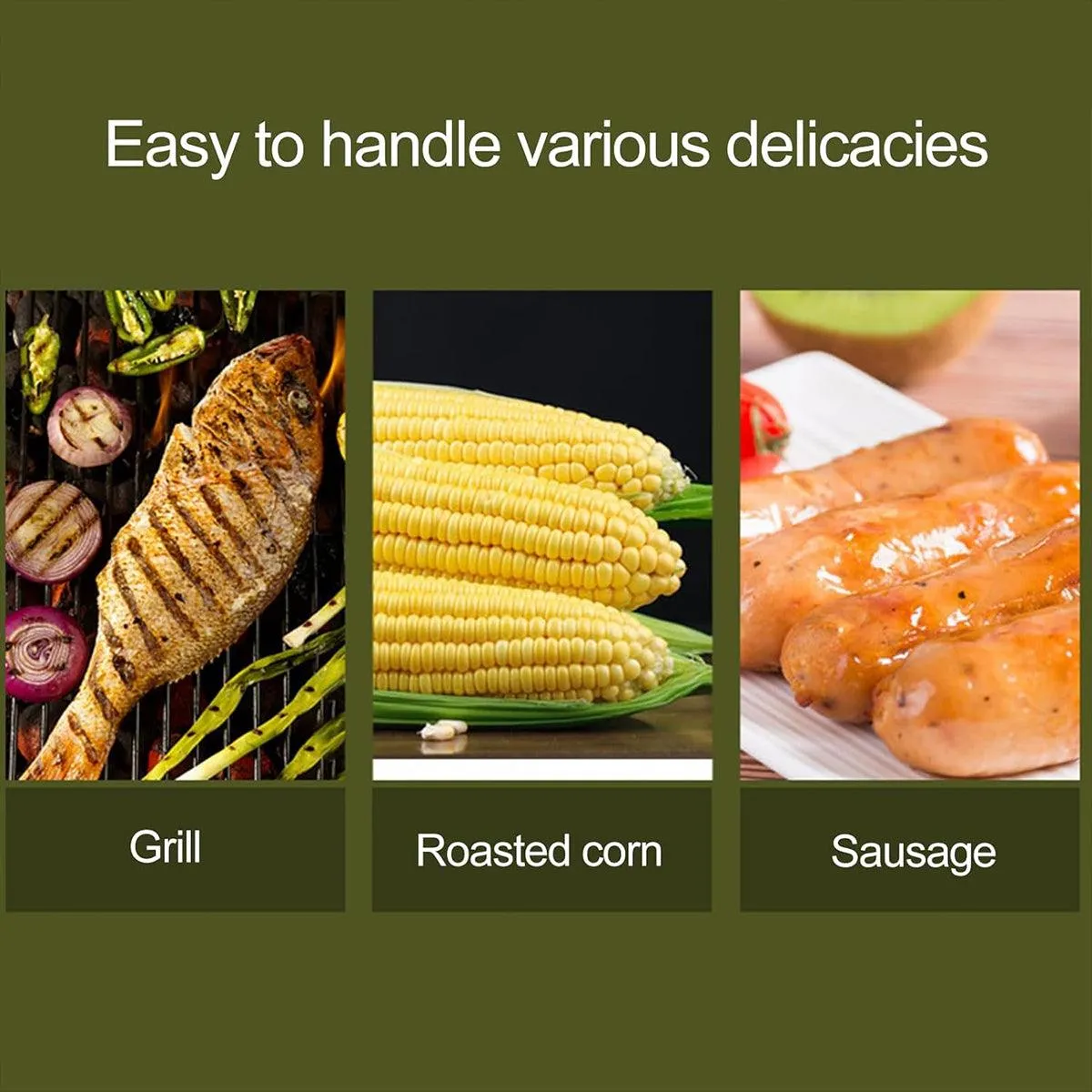 Portable Sausage Grill Net BBQ Tool Hot Dog Grill Holder Cooking Basket BBQ Rack