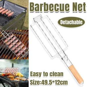 Portable Sausage Grill Net BBQ Tool Hot Dog Grill Holder Cooking Basket BBQ Rack
