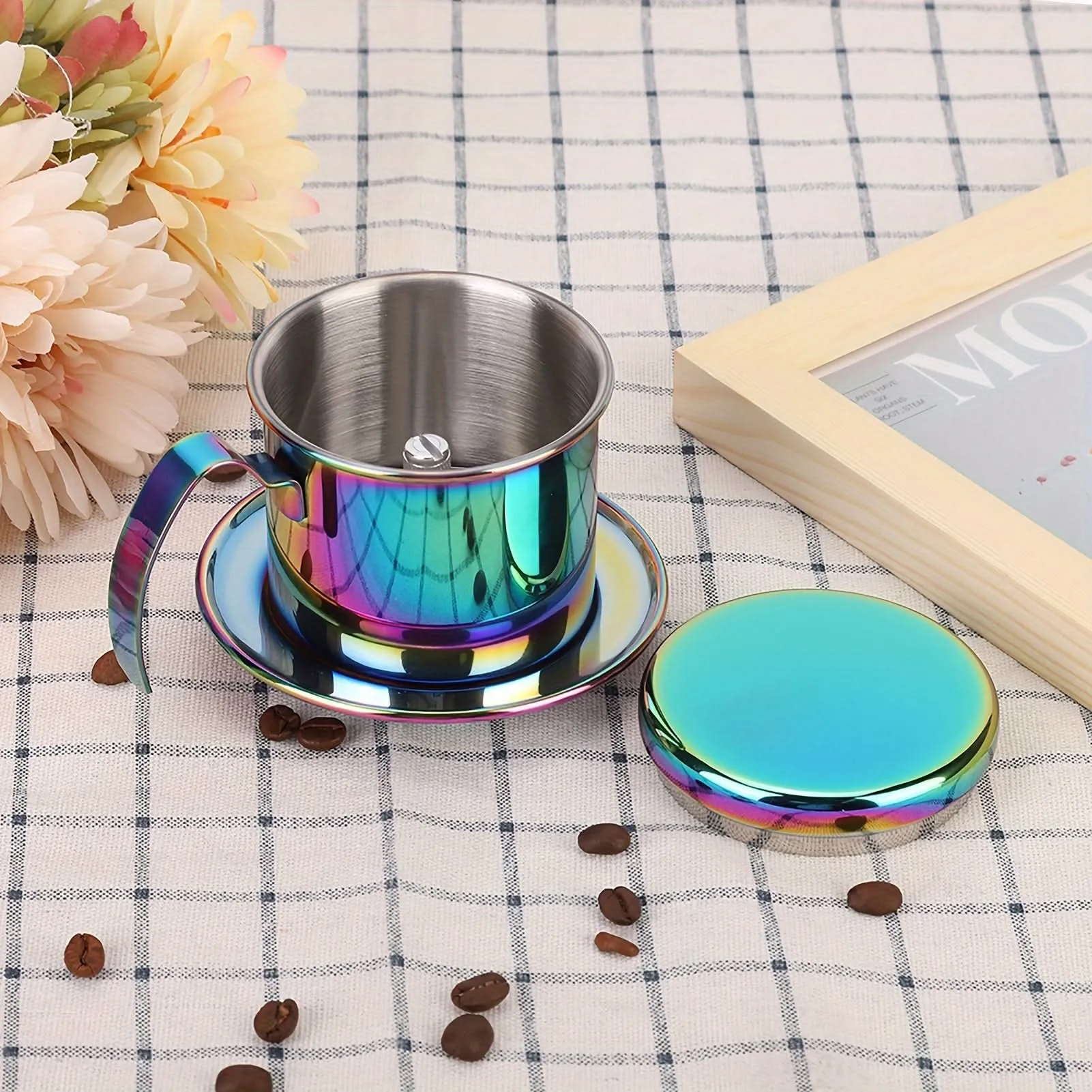 Portable Stainless Steel Coffee Maker – Reusable Drip Pot with Filter
