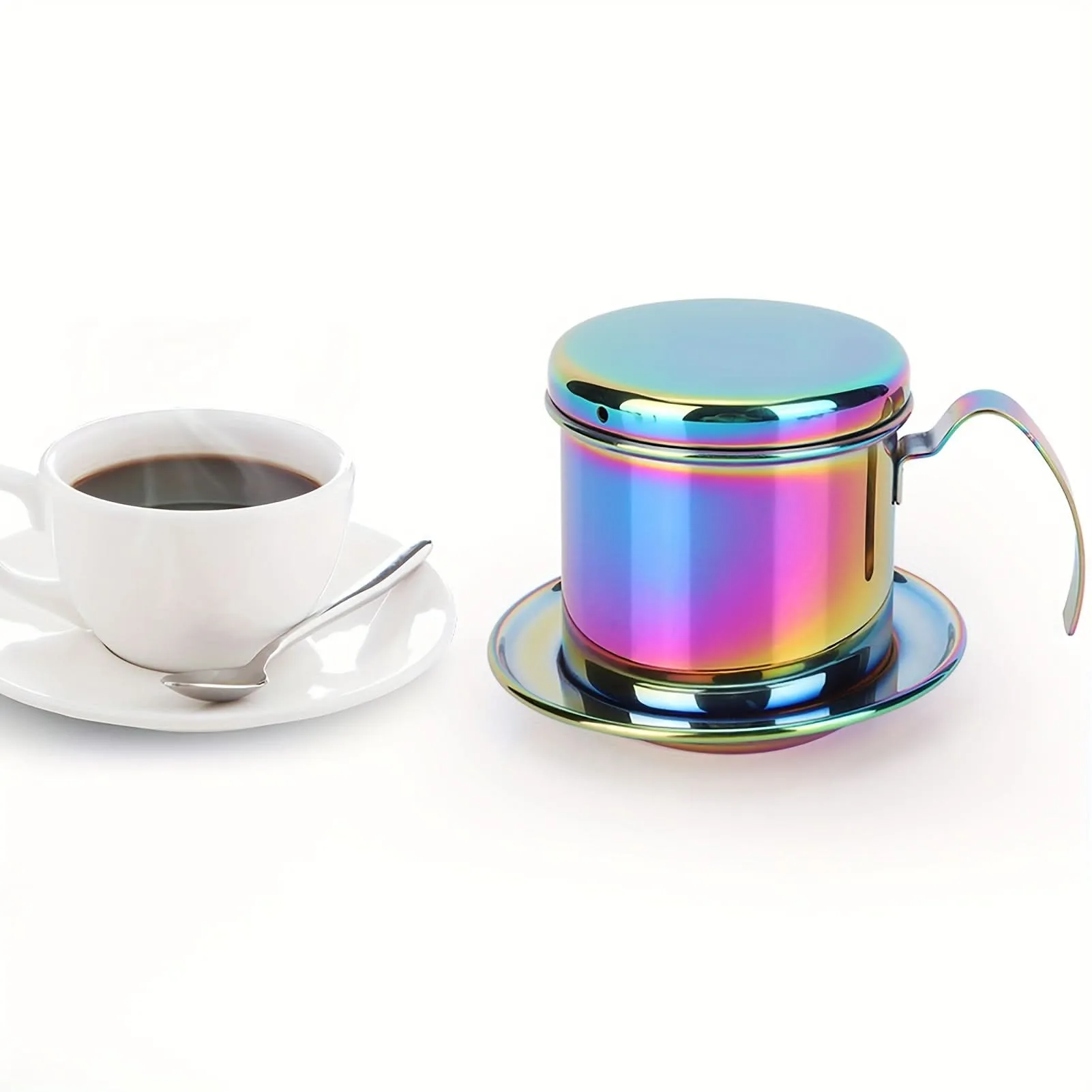 Portable Stainless Steel Coffee Maker – Reusable Drip Pot with Filter