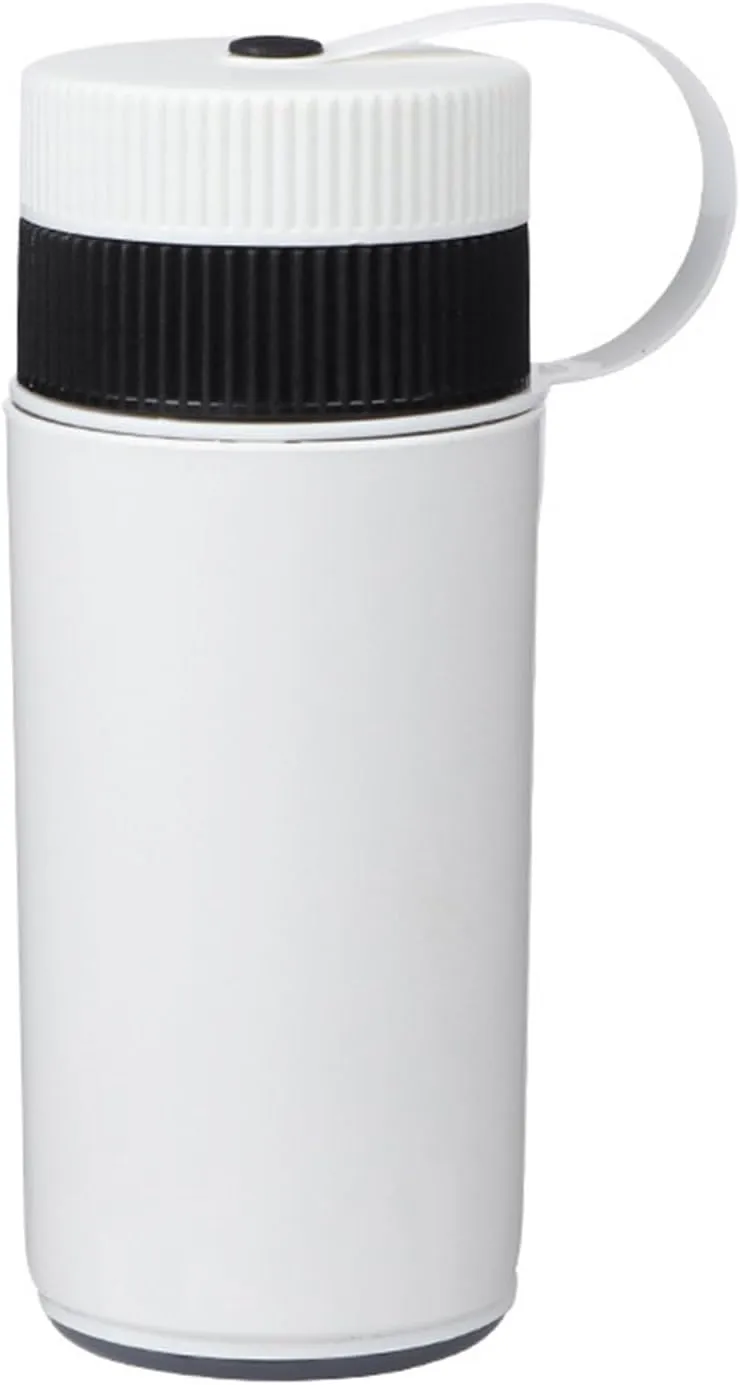 Portable Water Bottle with Ceramic Bowl and High-Temperature Resistance, Innovative Filter Design, Hidden Party Travel (White)