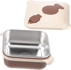 Practical Stainless Steel Noodle Bowl Square Portable Food Case Leakproof Seal for Use