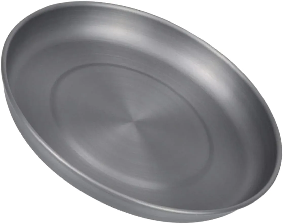 PRETYZOOM 1pc Aluminium Alloy Food Plate Portable Outdoor Serving Dish for Bbq Picnic Gatherings Lightweight Compact Design for Hot Cold Meals