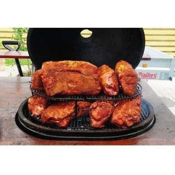 Primo Oval XL Ceramic Kamado Grill On Compact Cypress Table