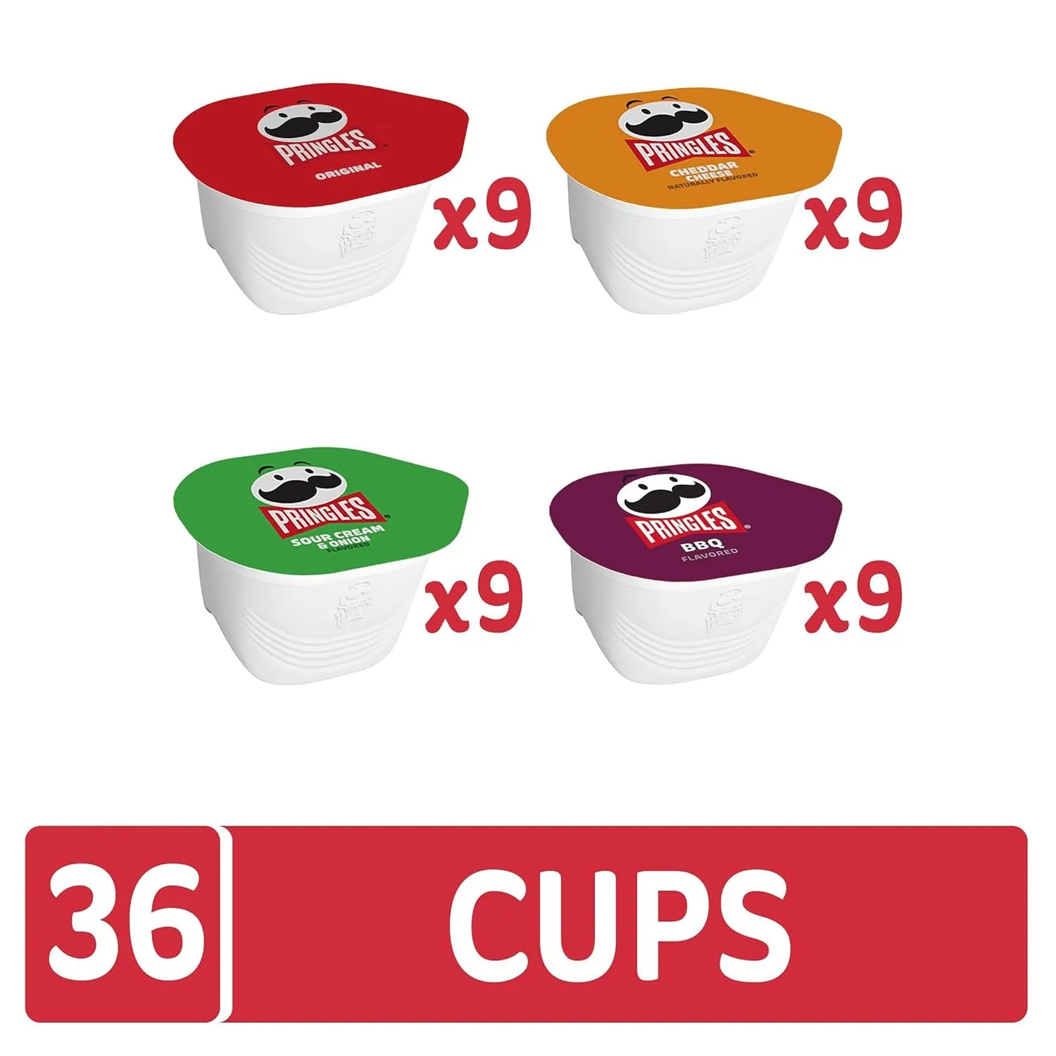 Pringles Potato Crisps Chips, Snack Stacks, Lunch Snacks, Office and Kids Snacks, Variety Pack (36 Cups)