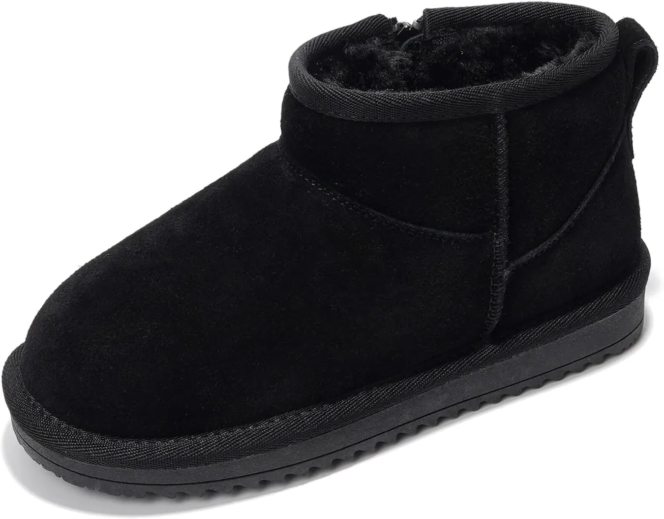 Project Cloud Genuine Leather Girls Boots – Lightweight & Cozy Fur Ankle Boots with Memory Foam – Non Slip Kids Boots for Girls, Perfect for Fall and Everyday Wear