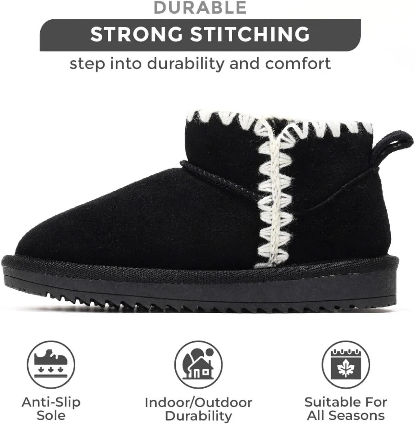 Project Cloud Genuine Leather Girls Boots – Lightweight & Cozy Fur Ankle Boots with Memory Foam – Non Slip Kids Boots for Girls, Perfect for Fall and Everyday Wear