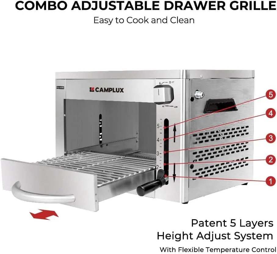 Propane Infrared Steak Grill,1600℉ Fast Efficient Heating Outdoor Portable Gas Grill with Vertical Cooking,Stainless Steel Single Burner Propane Gas Grill,Perfect for Steak,Ribeyes,Picnic,Bbq