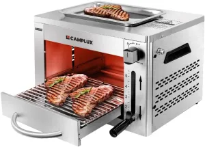 Propane Infrared Steak Grill,1600℉ Fast Efficient Heating Outdoor Portable Gas Grill with Vertical Cooking,Stainless Steel Single Burner Propane Gas Grill,Perfect for Steak,Ribeyes,Picnic,Bbq