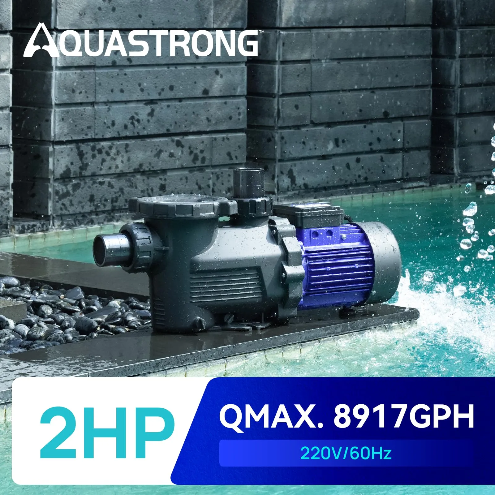 PSP200-HV 2 HP 220V Pool Pump Single Speed, 8917GPH