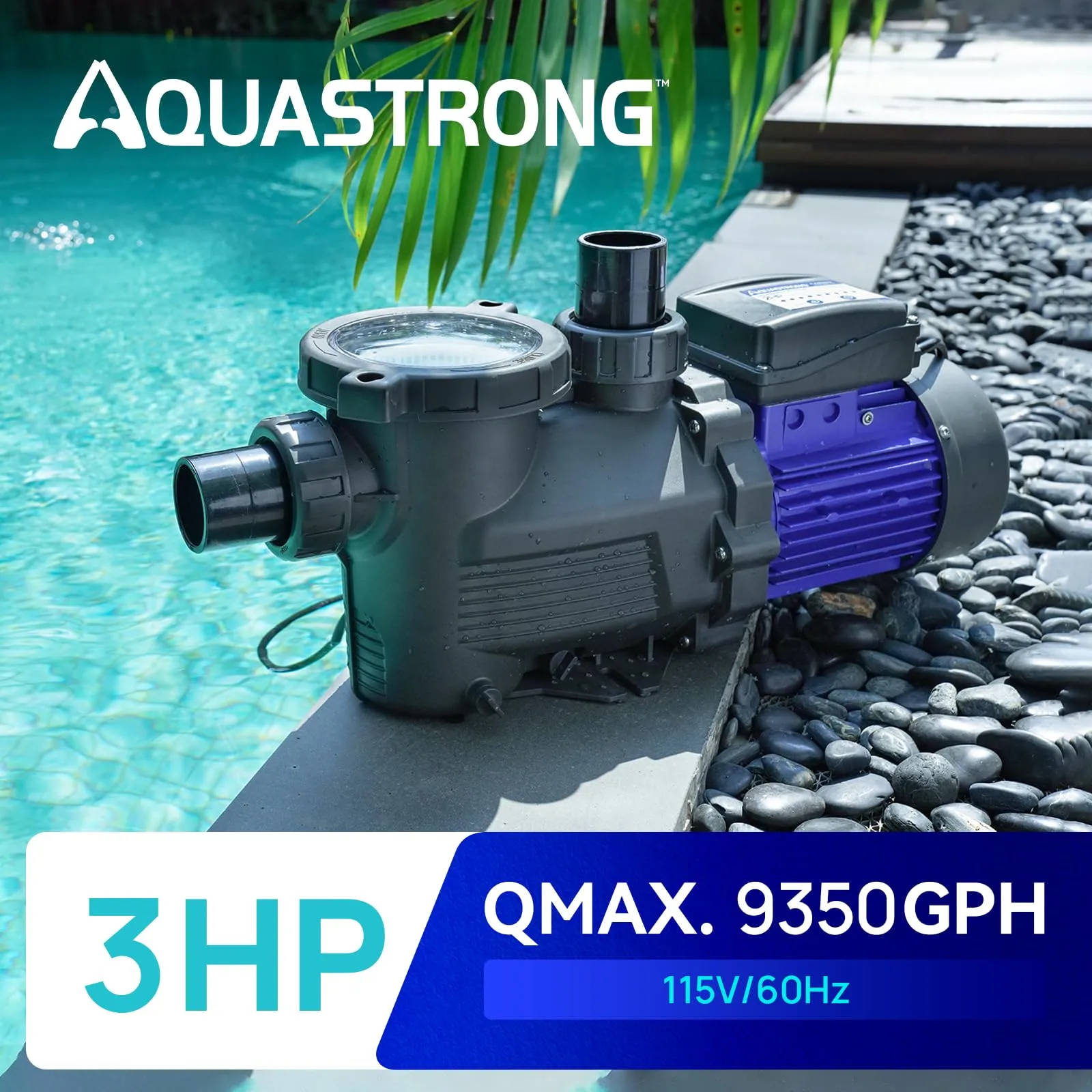 PSP300T-LV 3 HP 115V Pool Pump with Timer, 9350 GPH