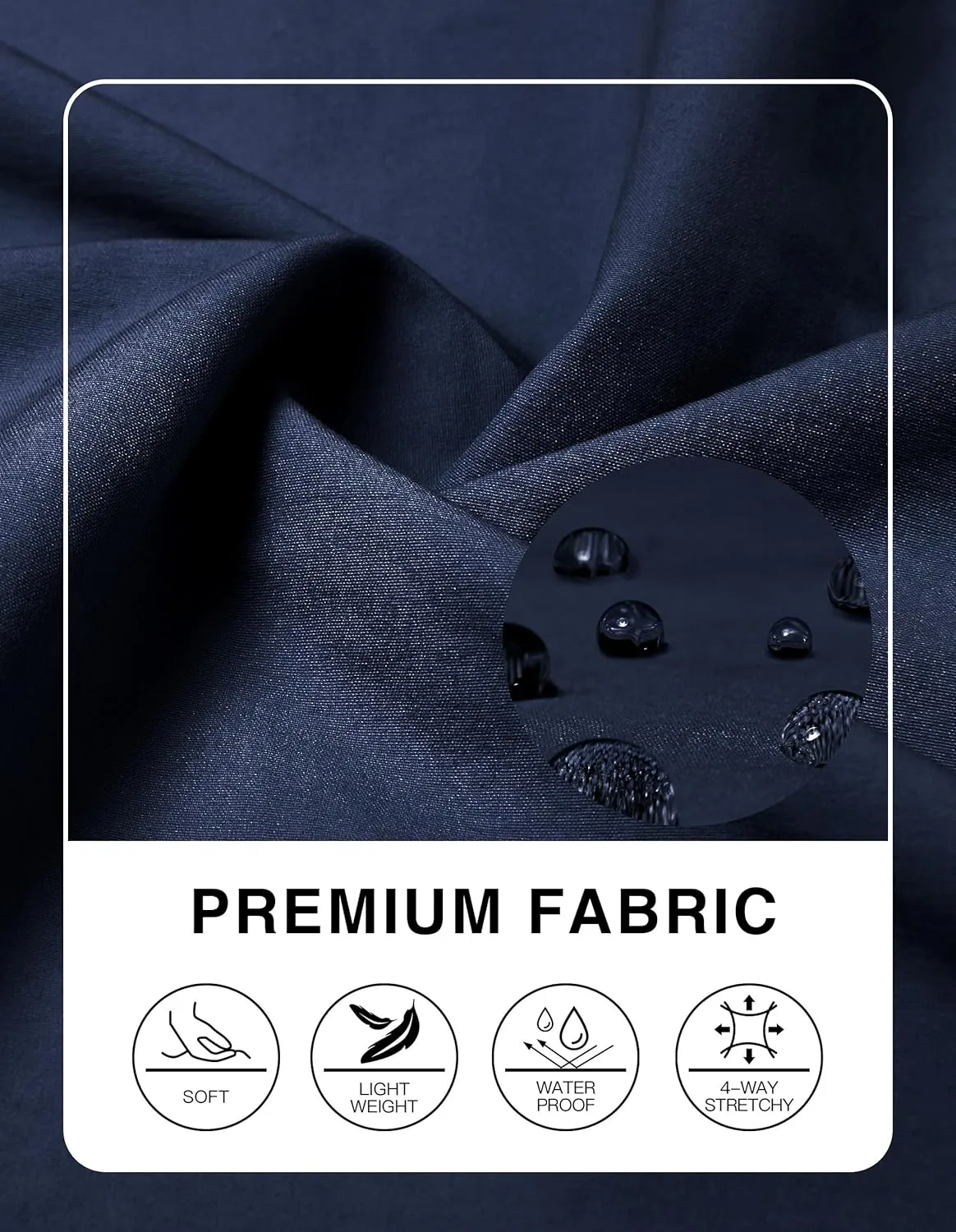 PULI Golf Pants Men Stretch Slim Fit Lightweight Waterproof Dress Casual Hiking Work Pants with Pockets