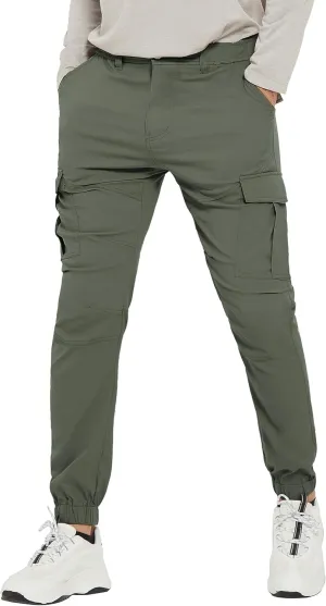 PULI Men's Waterproof Hiking Pants, Slim Fit Cargo Joggers, Stretch Quick Dry Outdoor Pants with Pockets