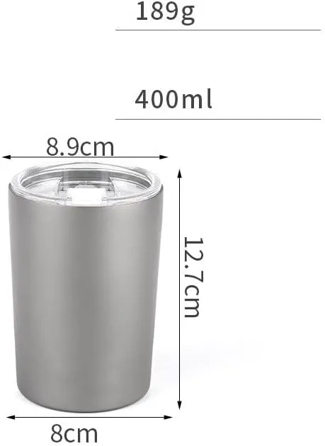 Pure Titanium Water Cup 400ML Portable Car Coffee Cup