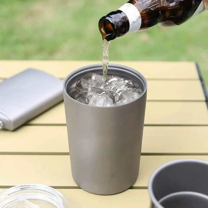 Pure Titanium Water Cup 400ML Portable Car Coffee Cup