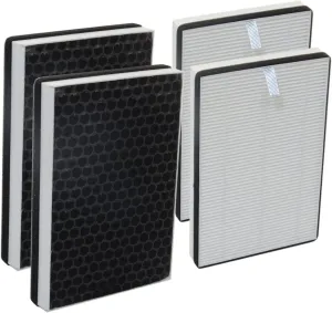PUREBURG H5P3 Replacement Filters Compatible with NUWAVE Oxypure 47401 47402 Portable Air Purifier,2-Pack(4 Filters) H13 HEPA 3-Stage Filtration Activated Carbon 2-in-1