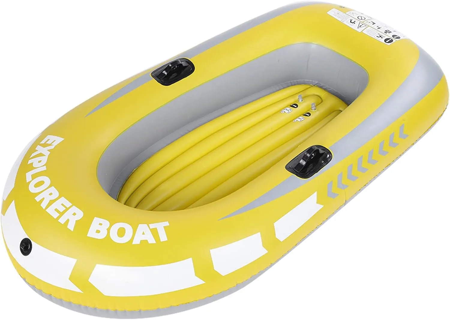 PVC Inflatable 2 Person Kayak Canoe Fishing Diving Air Boat for Outdoor Water Sports Yellow