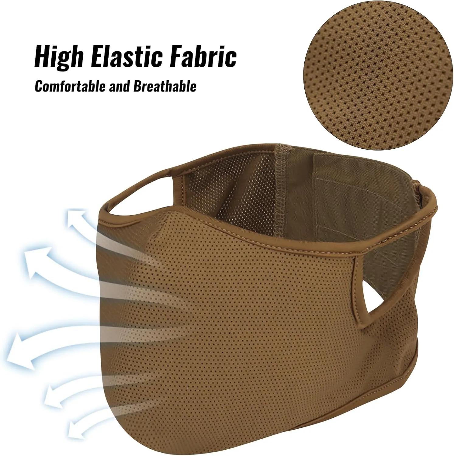 Qavctw Tactical Shooting Mask - Foldable Airsoft Silicone Half Face Mesh Mask with Ear Protection
