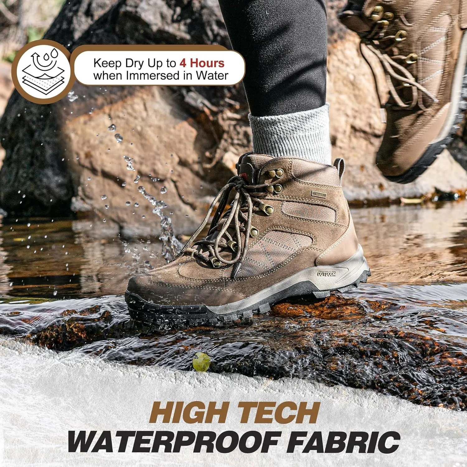 R CORD Snow Boots for Women Ankle Winter Boots for Women Hiking Boots Women Waterproof Durable Womens Hiking Boots for Outdoors