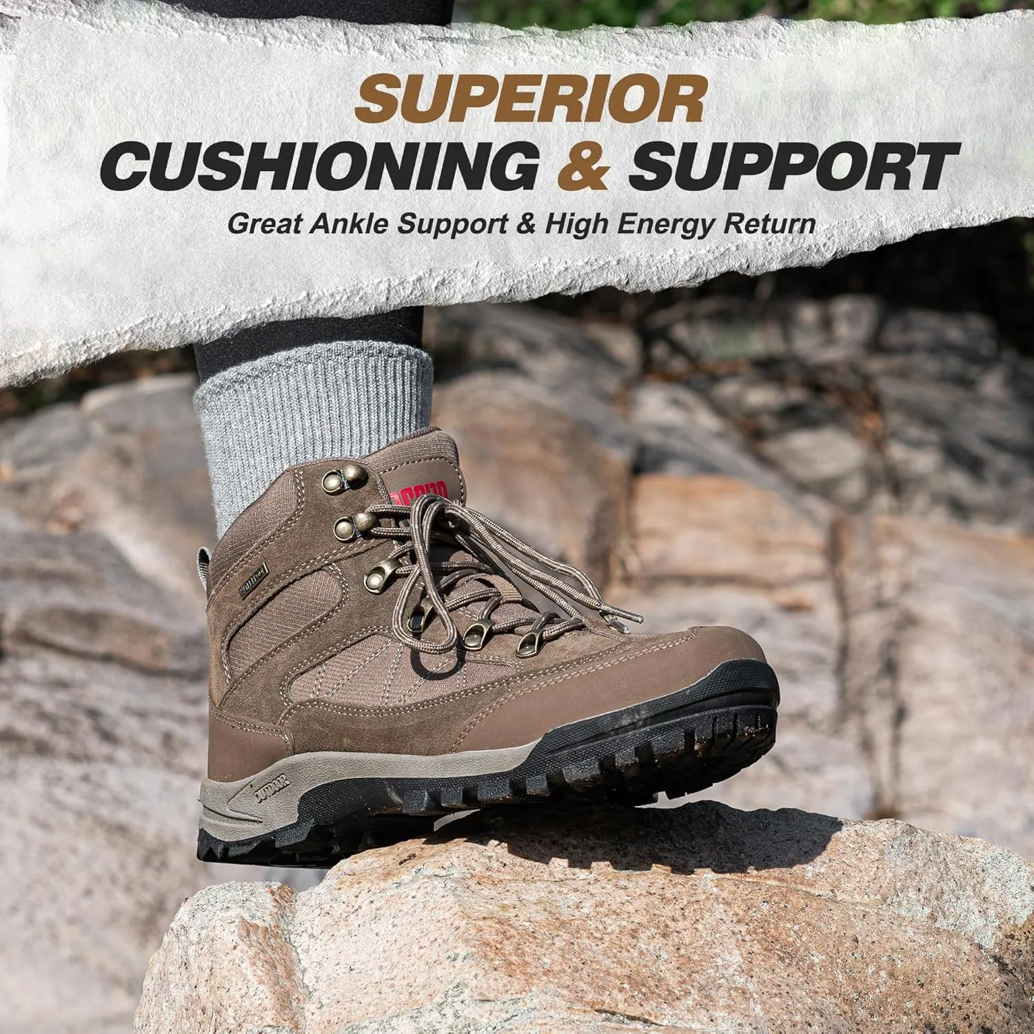 R CORD Snow Boots for Women Ankle Winter Boots for Women Hiking Boots Women Waterproof Durable Womens Hiking Boots for Outdoors