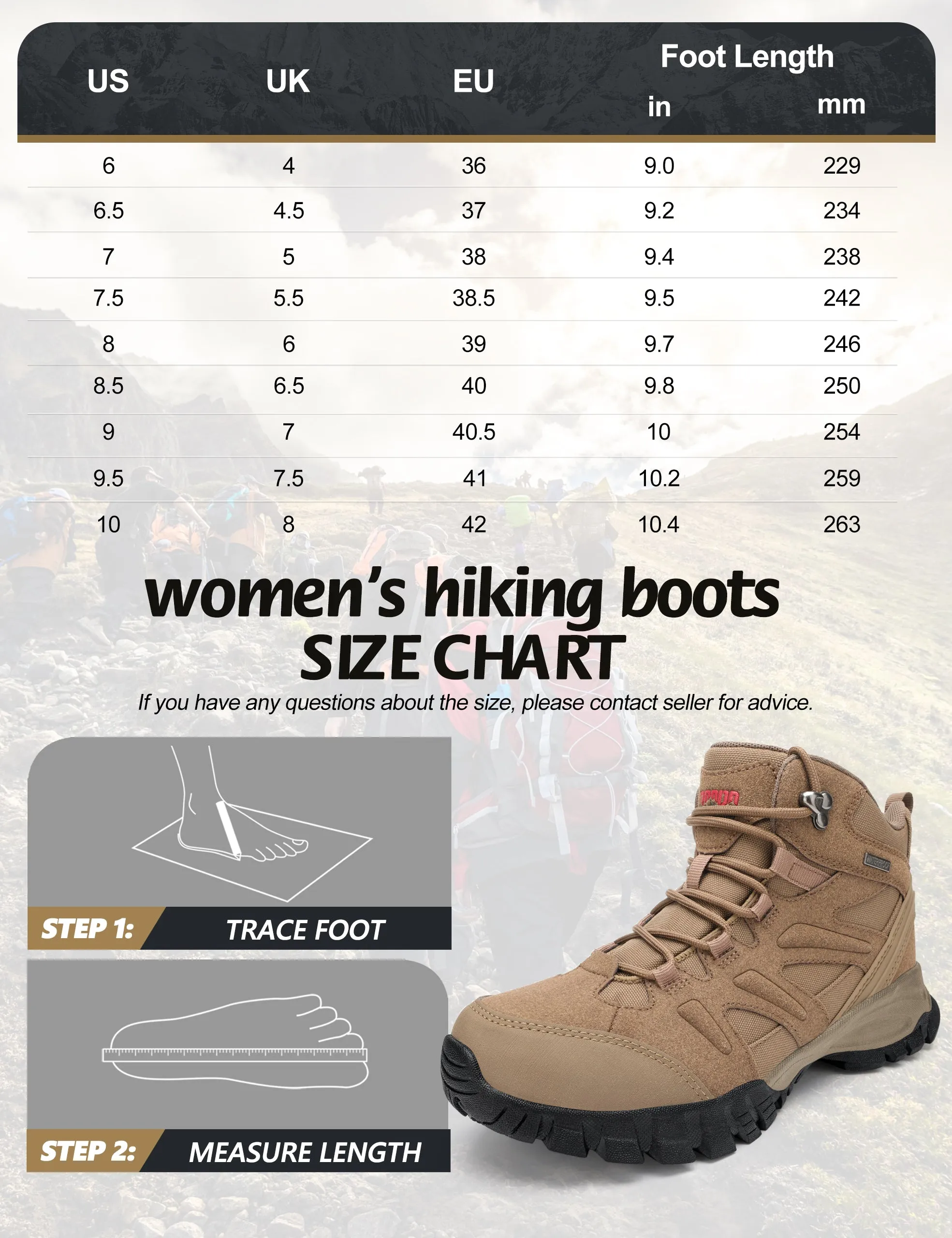 R CORD Womens Hiking Boots