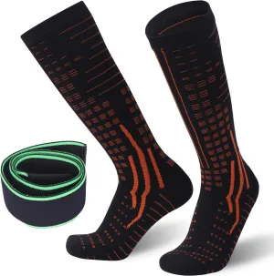 RANDY SUN Merino Wool Waterproof Socks, Men Women Knee High Breathable Hiking Running Socks 1 Pair