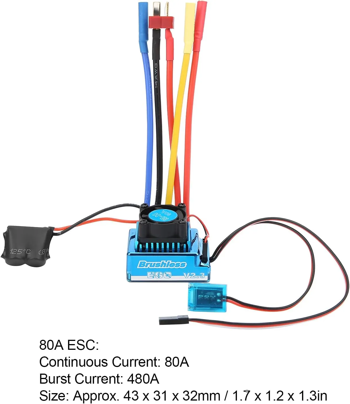 RC Car ESC, RC Accessory, Electronic Components for Outdoor Use((80A))