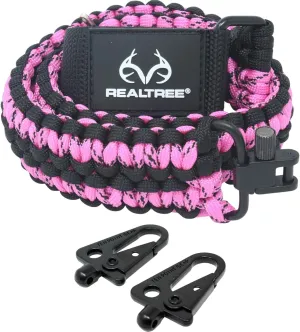 Realtree Paracord Traditional 2 Points Gun Sling 550 Adjustable w/Swivels and Adapter. Officially Licensed Outdoor Sling. Perfect for Hunting and Survival Use. Super