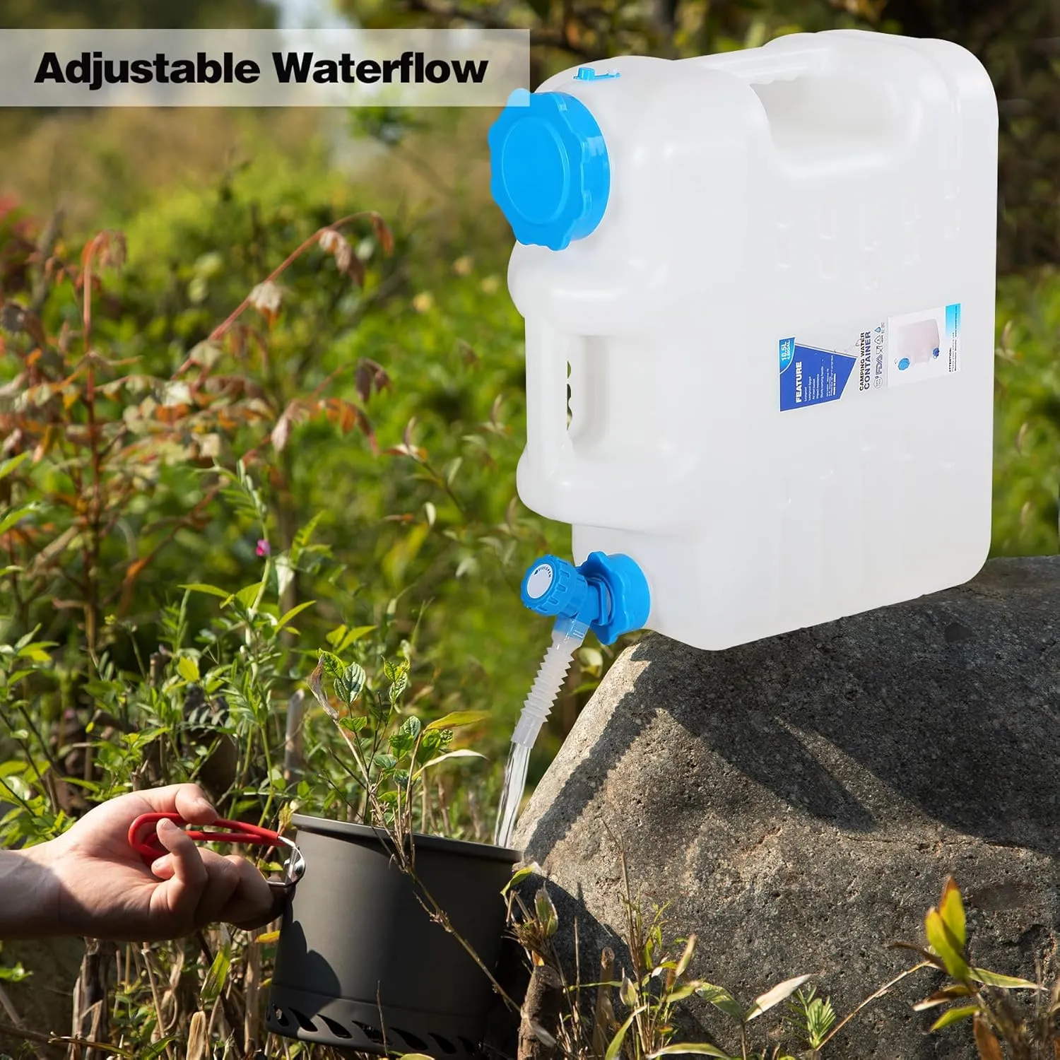 REDCAMP 5 Gallon/18.5L Portable Water Container with Spigot - Camping & Emergency Water Storage for Car, Hiking, Hurricane Supplies
