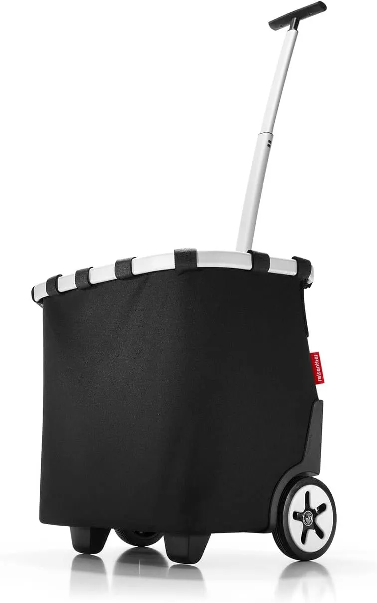 reisenthel carrycruiser Black - Portable Shopping Trolley with Sturdy Aluminum Frame, Shoulder Strap and Removable mesh Inner Bag - Water-Repellent